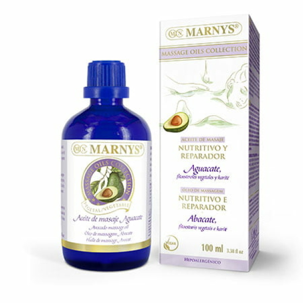 Aceite de masaje Nutritivo y Reparador Aguacate 100 ml MARNYS. 100% vegetal.