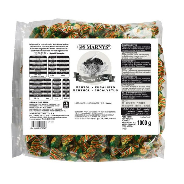 Caramelos de Propóleo con Miel, Mentol y Eucalipto 1 kg MARNYS.