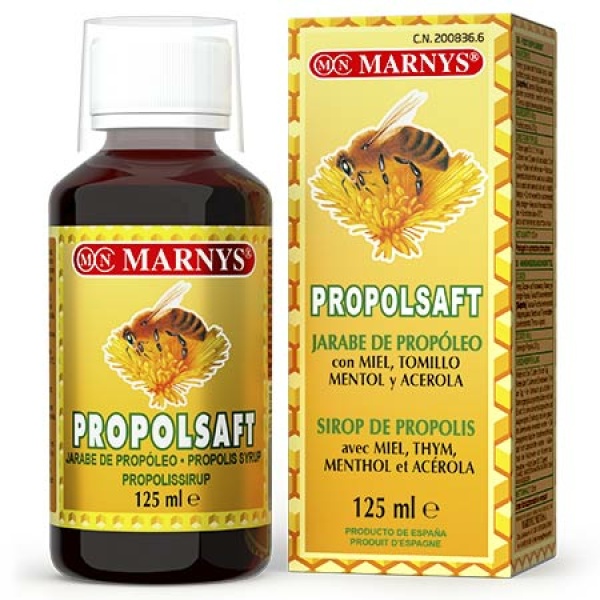 Propolsaft MARNYS. Jarabe de propóleo, miel, tomillo, mentol y acerola.