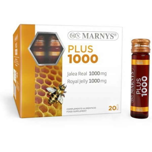 Jalea Real Plus 1000 mg MARNYS. Viales bebibles de jalea real.