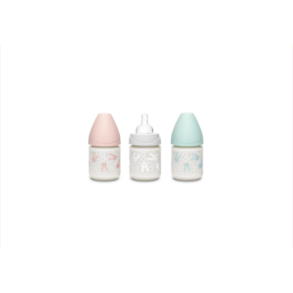 Biberón Vidrio 120ml Tetina 3 Pos. Silicona