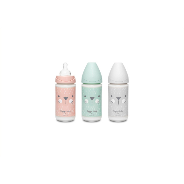 Biberón Vidrio 240ml Tetina 3 Pos. Silicona